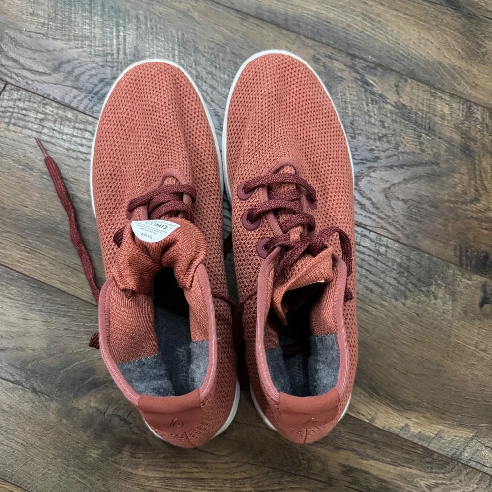 Allbirds Tree Toppers Mens 13 Rust Terracotta High Top Sneakers Knit Gorpcore